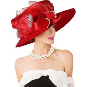Women's Derby Church Dress Fascinator Wide Brim Hats Vintage Cloche Bowler Hat